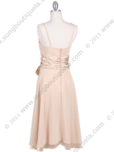 1869 Gold Tea Length Dress - Gold, Back View Medium