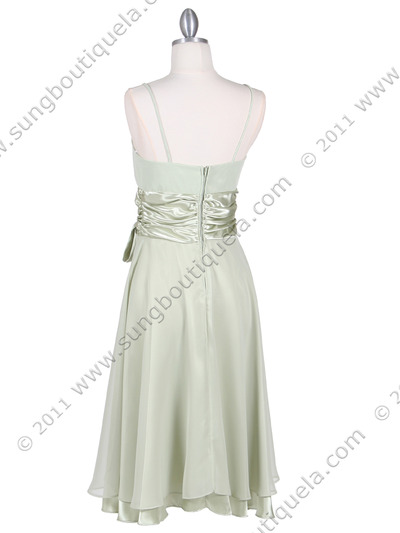 1869 Sage Tea Length Dress - Sage, Back View Medium