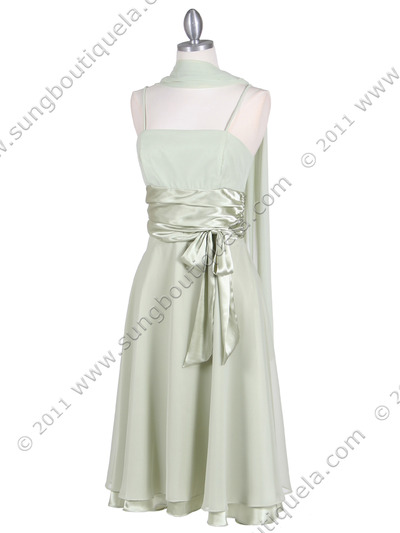 1869 Sage Tea Length Dress - Sage, Alt View Medium