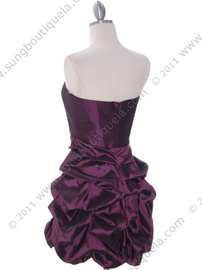 186 Dark Purple Homecoming Dress - Dark Purple, Back View Medium