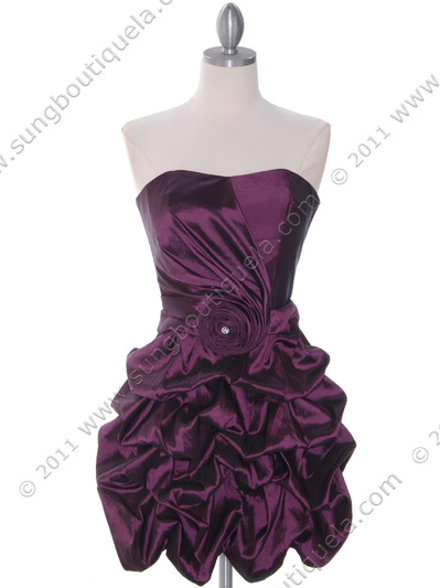 186 Dark Purple Homecoming Dress - Dark Purple, Front View Medium