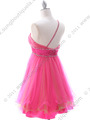 188 Hot Pink One Shoulder Homecoming Dress - Hot Pink, Back View Thumbnail