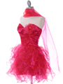 190 Hot Pink Chiffon Homecoming Dress - Hot Pink, Alt View Thumbnail