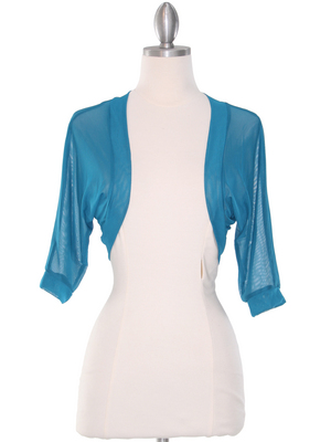 1913 Teal Bolero Jacket, Teal