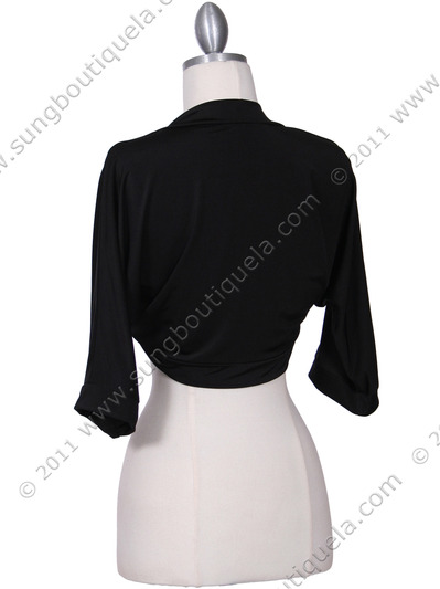 1913B Black Bolero Jacket - Black, Back View Medium