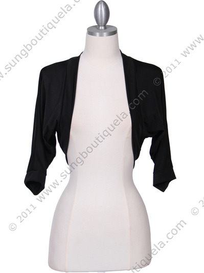 1913B Black Bolero Jacket - Black, Front View Medium