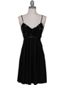 1937 Black Glitter Party Dress - Black, Front View Thumbnail