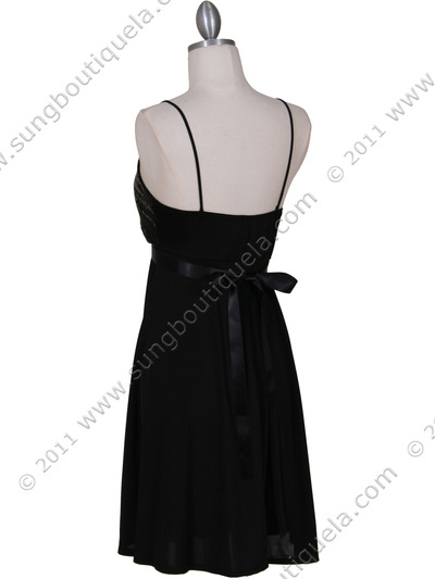1937 Black Glitter Party Dress - Black, Back View Medium