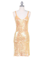 1939LL Lt. Yellow Sequins Party Dress - Light Yellow, Front View Thumbnail