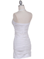1962 Off White Pleated Party Dress with Rhinestone Pin - Off White, Back View Thumbnail