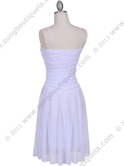 1975 White Party Dress - White, Back View Medium