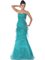 1999 Jade Strapless Organza Evening Dress - Jade, Front View Thumbnail