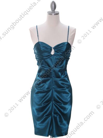2010 Teal Bridesmaid Dress - Teal, Front View Medium