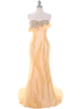 20121 Yellow Taffeta Prom Evening Dress - Yellow, Front View Thumbnail