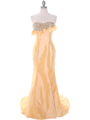 20121 Yellow Taffeta Prom Evening Dress - Yellow, Front View Thumbnail