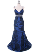 20129 Navy Taffeta Prom Evening Dress, Navy