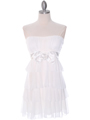 2066 Ivory Tiered Graduation Dress - Ivory, Front View Thumbnail