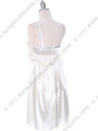 2089 Ivory Satin Graduation Dress - Ivory, Back View Thumbnail