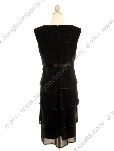 209 Black Evening Dress - Black, Back View Medium