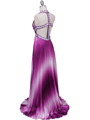2126 Purple Pleated Prom Evening Dress - Purple, Back View Thumbnail