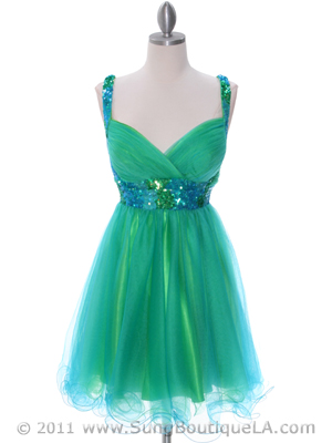 2141 Green Turquoise Homecoming Dress, Green Turquoise