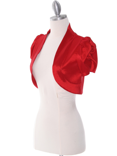 2151 Red Taffeta Bolero - Red, Alt View Medium