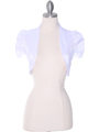 2151 White Taffeta Bolero - White, Front View Thumbnail