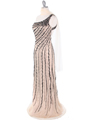 2163 Champagne Black Net Overlay Beaded Embroidery Long Evening Dress - Champagne, Alt View Thumbnail