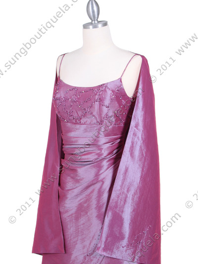 22117 Plum Beaded Evening Gown - Plum, Alt View Medium