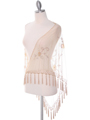 2288 Natural Lace Beaded Shawl - Natural, Front View Thumbnail