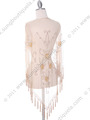 2288 Natural Lace Beaded Shawl - Natural, Back View Thumbnail