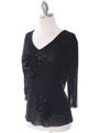 2289 Black Beaded Top - Black, Alt View Thumbnail