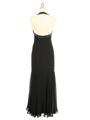 23100 Black Beaded Halter Evening Dress - Black, Back View Thumbnail