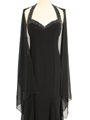 23100 Black Beaded Halter Evening Dress - Black, Alt View Thumbnail
