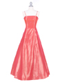 2606 Coral Beaded Evening Gown - Coral, Front View Thumbnail