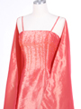 2606 Coral Beaded Evening Gown - Coral, Alt View Thumbnail