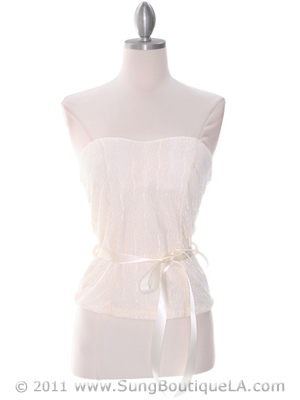2749 Ivory Lace Strapless Top, Ivory