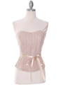 2749 Mocha Lace Strapless Top - Mocha, Front View Thumbnail