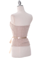 2749 Mocha Lace Strapless Top - Mocha, Back View Thumbnail
