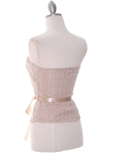 2749 Mocha Lace Strapless Top - Mocha, Back View Medium