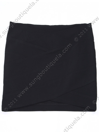 2769 Black Mini Skirt - Black, Front View Medium