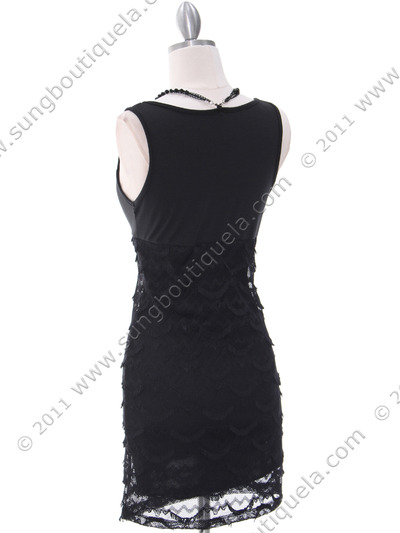 2789 Black Sleeveless Dress - Black, Back View Medium