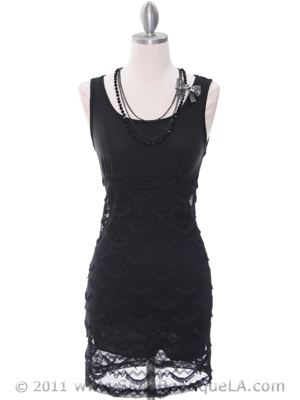 2789 Black Sleeveless Dress, Black