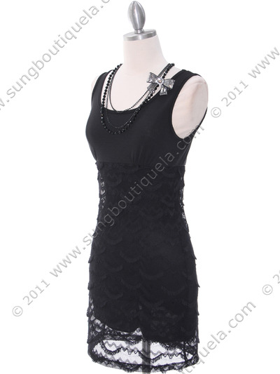 2789 Black Sleeveless Dress - Black, Alt View Medium