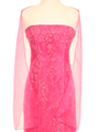 2811 Fuschia Crystal Organza Long Dress - Fuschia, Alt View Thumbnail