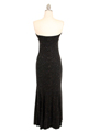 2815 Glittered Black Dress with Rhinestone Pin - Black, Back View Thumbnail