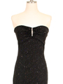 2815 Glittered Black Dress with Rhinestone Pin - Black, Alt View Thumbnail
