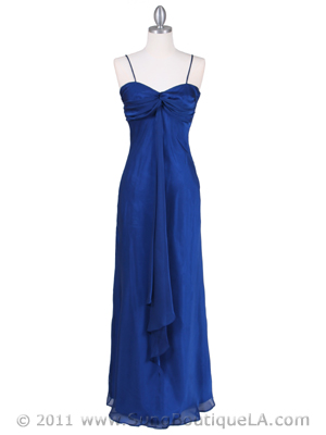 2831 Royal Blue Chiffon Evening Dress, Royal Blue