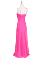 2831 Fuschia Chiffon Evening Dress - Fuschia, Back View Thumbnail