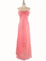 2831 Pretty-n-Pink Chiffon Evening Dress - Pink, Front View Thumbnail